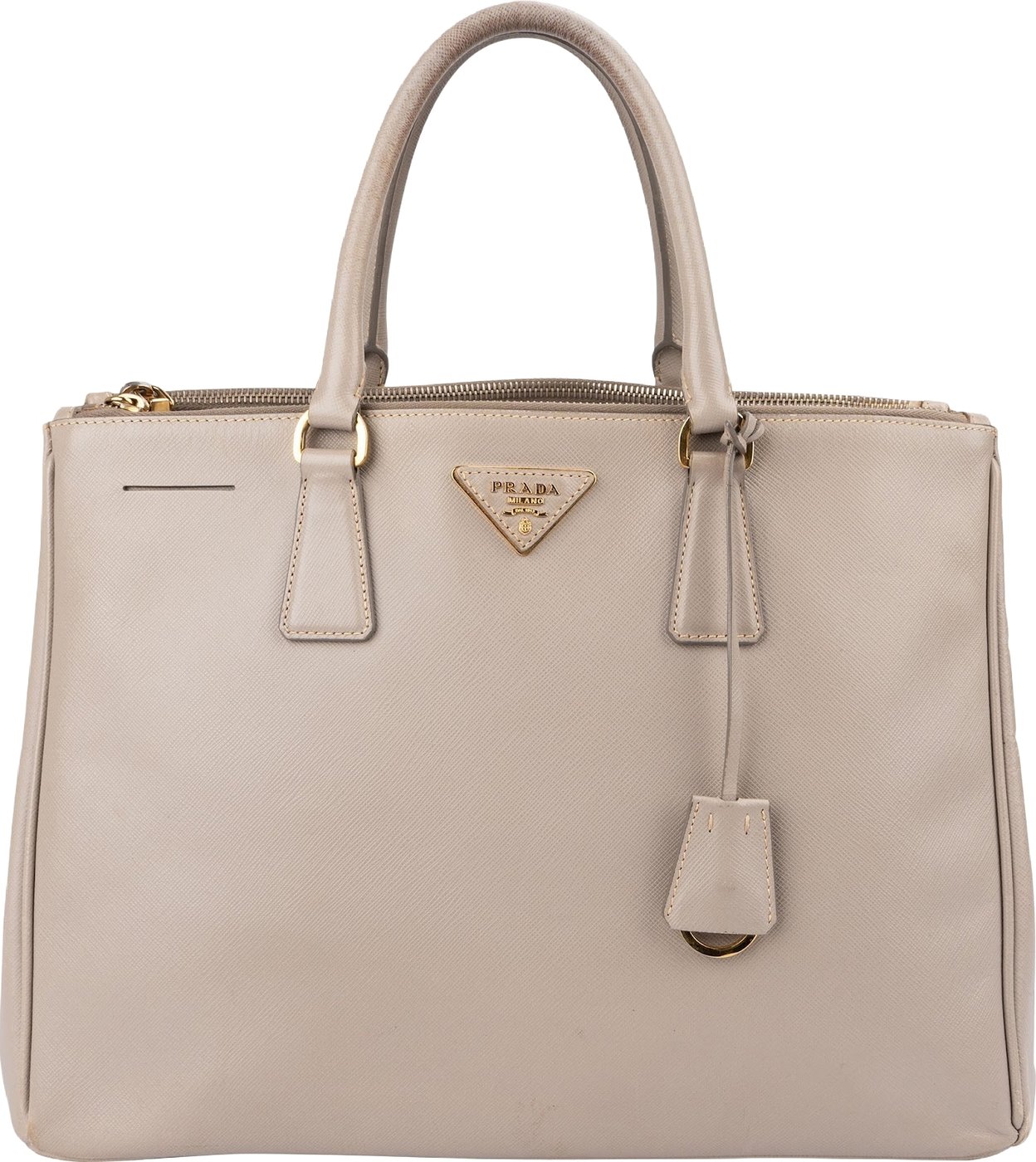 Prada Grey Saffiano Leather Galleria Handbag