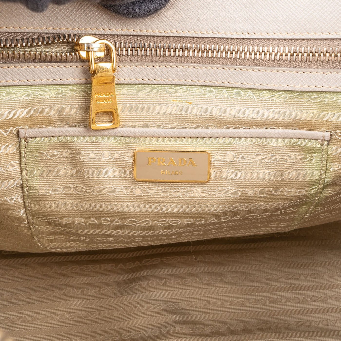 Prada Grey Saffiano Leather Galleria Handbag