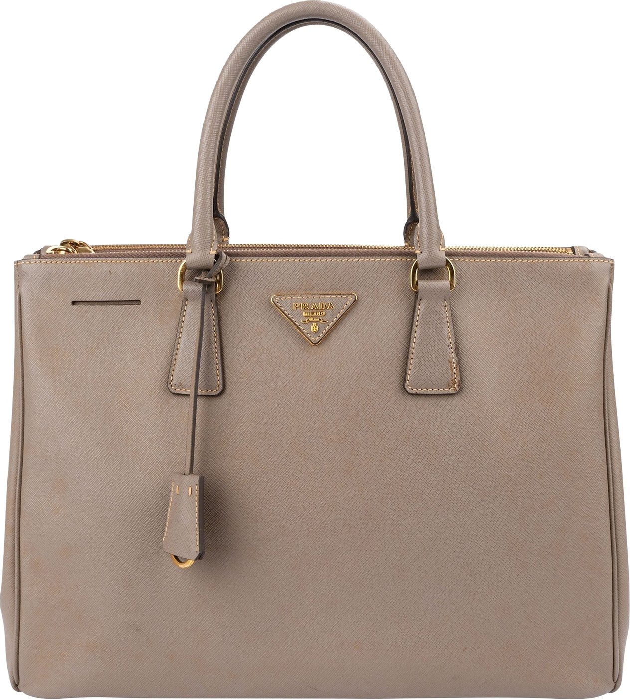 Prada Grey Saffiano Leather Galleria Handbag