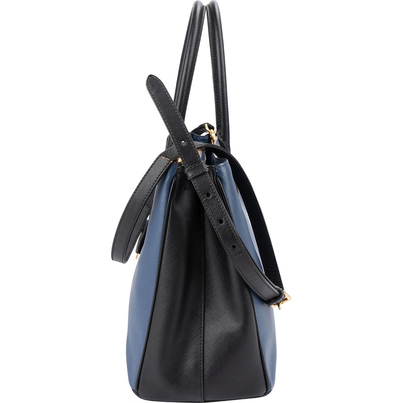 Prada Bicolor Saffiano Leather Galleria Handbag