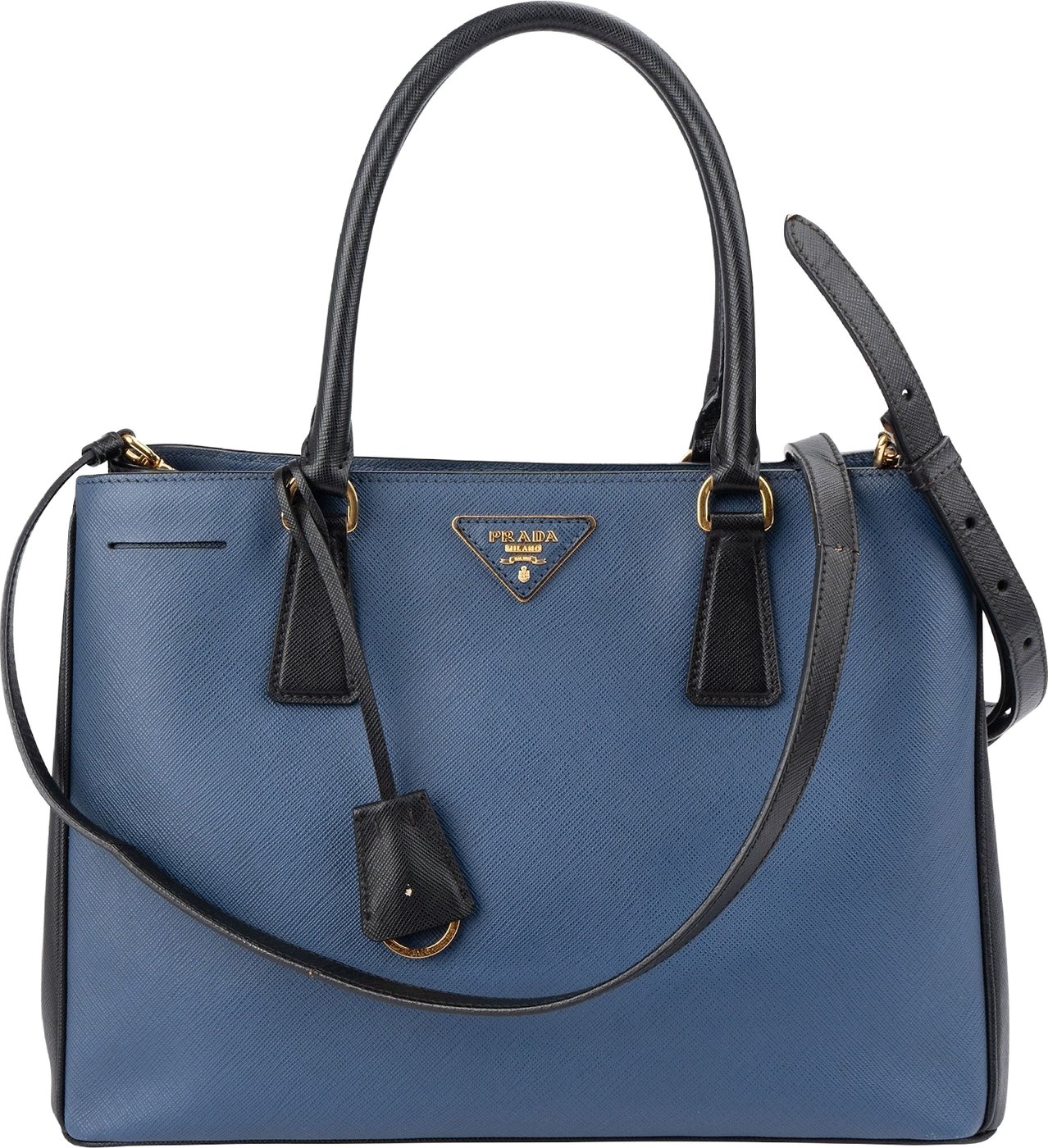 Prada Bicolor Saffiano Leather Galleria Handbag