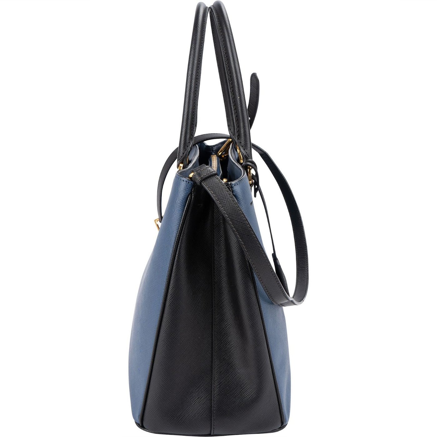 Prada Bicolor Saffiano Leather Galleria Handbag