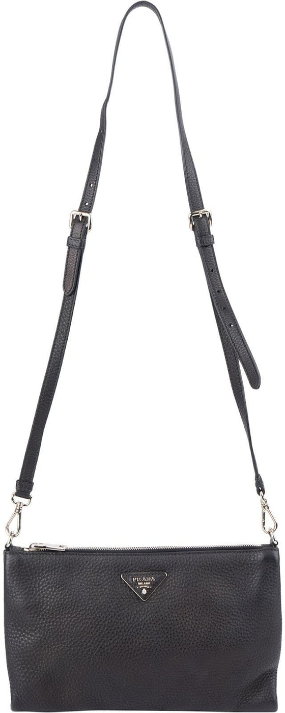 Prada Black Pebbled Leather Crossbody Bag