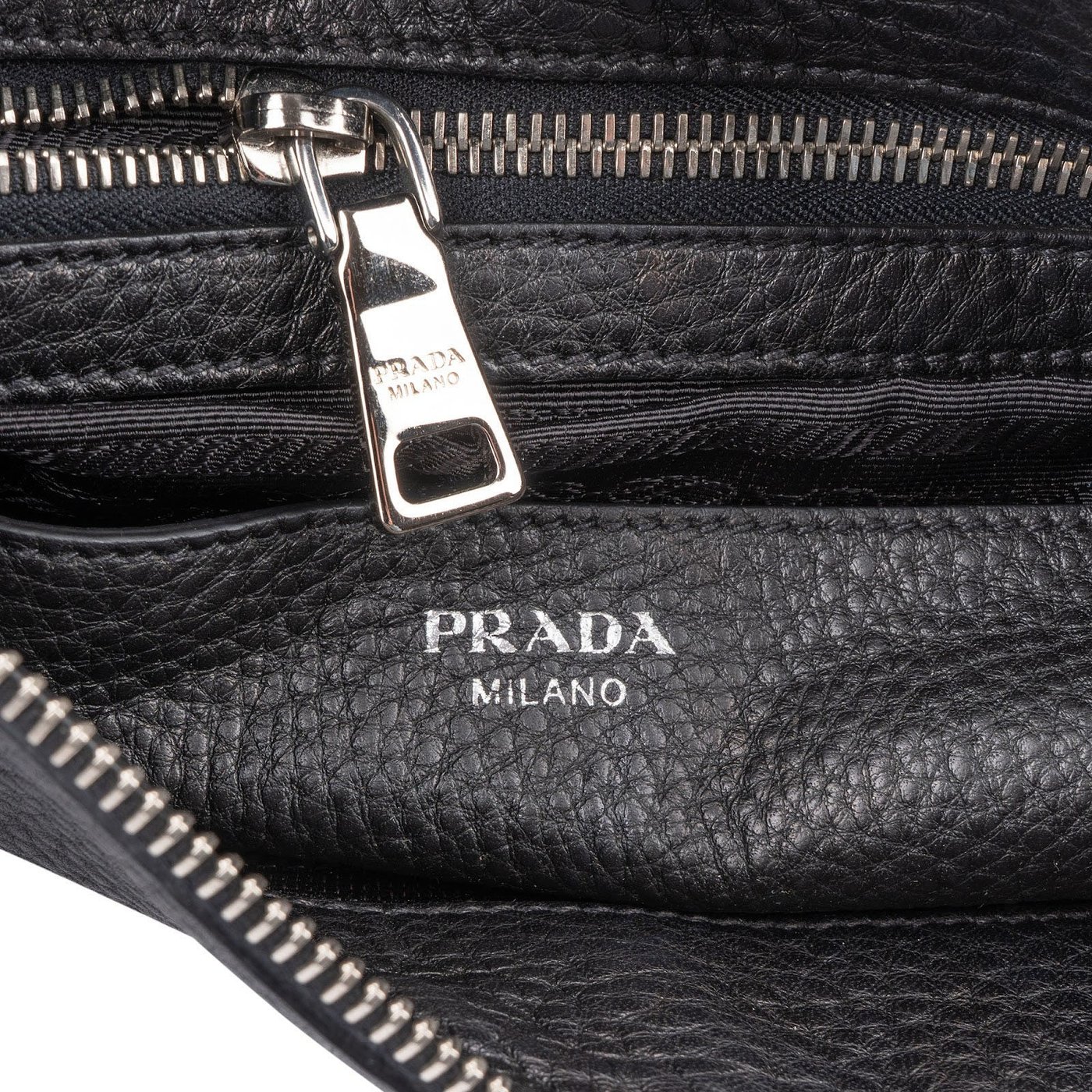 Prada Black Pebbled Leather Crossbody Bag