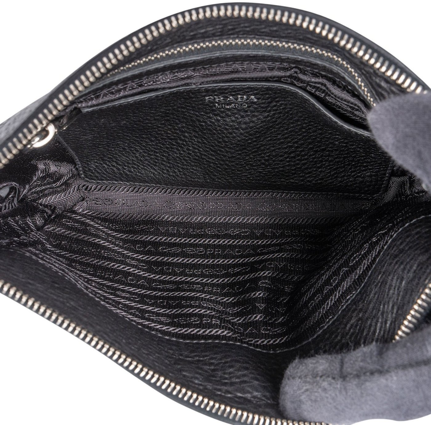 Prada Black Pebbled Leather Crossbody Bag