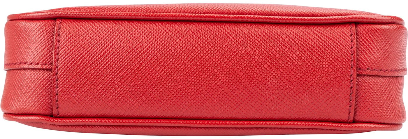 Prada Red Saffiano Leather Zip Mini Handbag