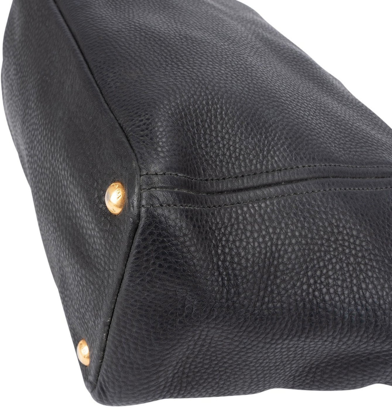 Prada Black Vitello Daino Leather Tote Handbag