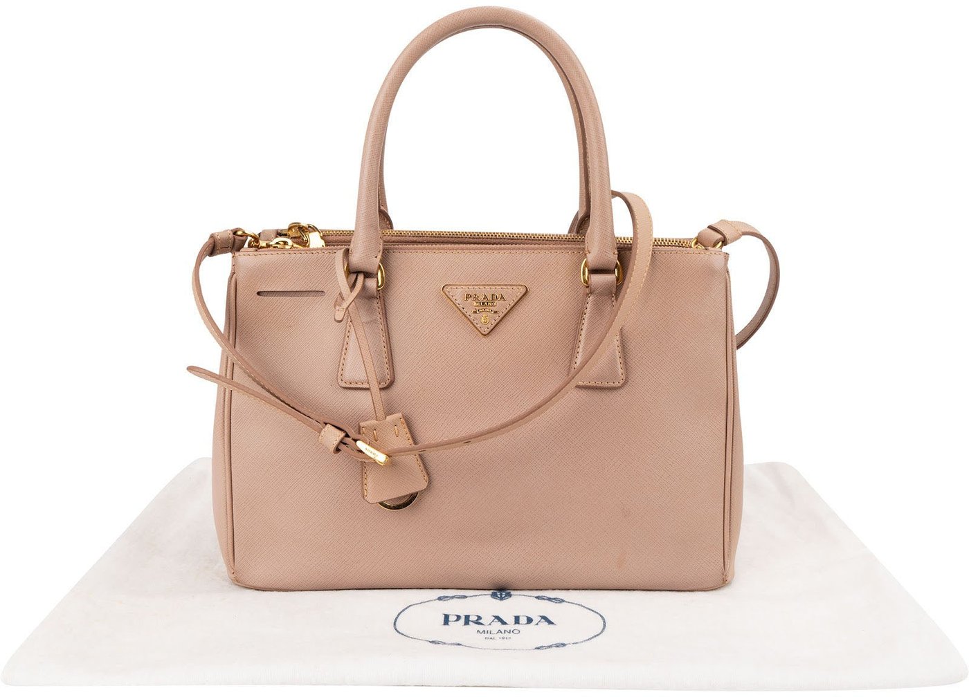 Prada Pink Saffiano Leather Galleria Handbag
