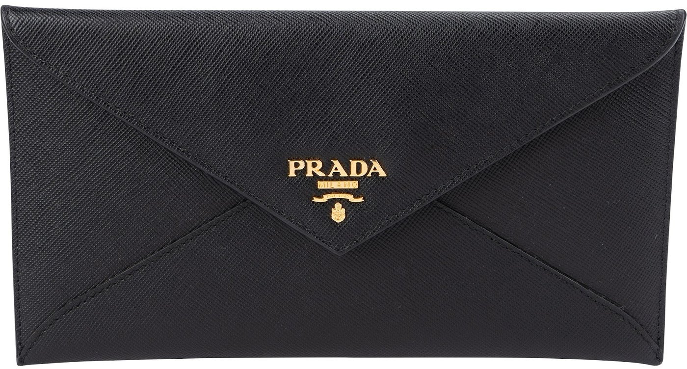 Prada Black Saffiano Leather Envelope Wallet