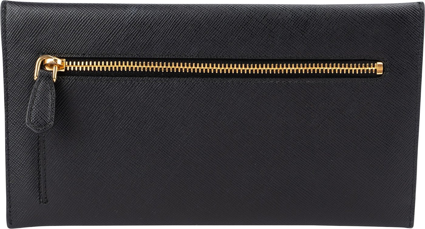 Prada Black Saffiano Leather Envelope Wallet