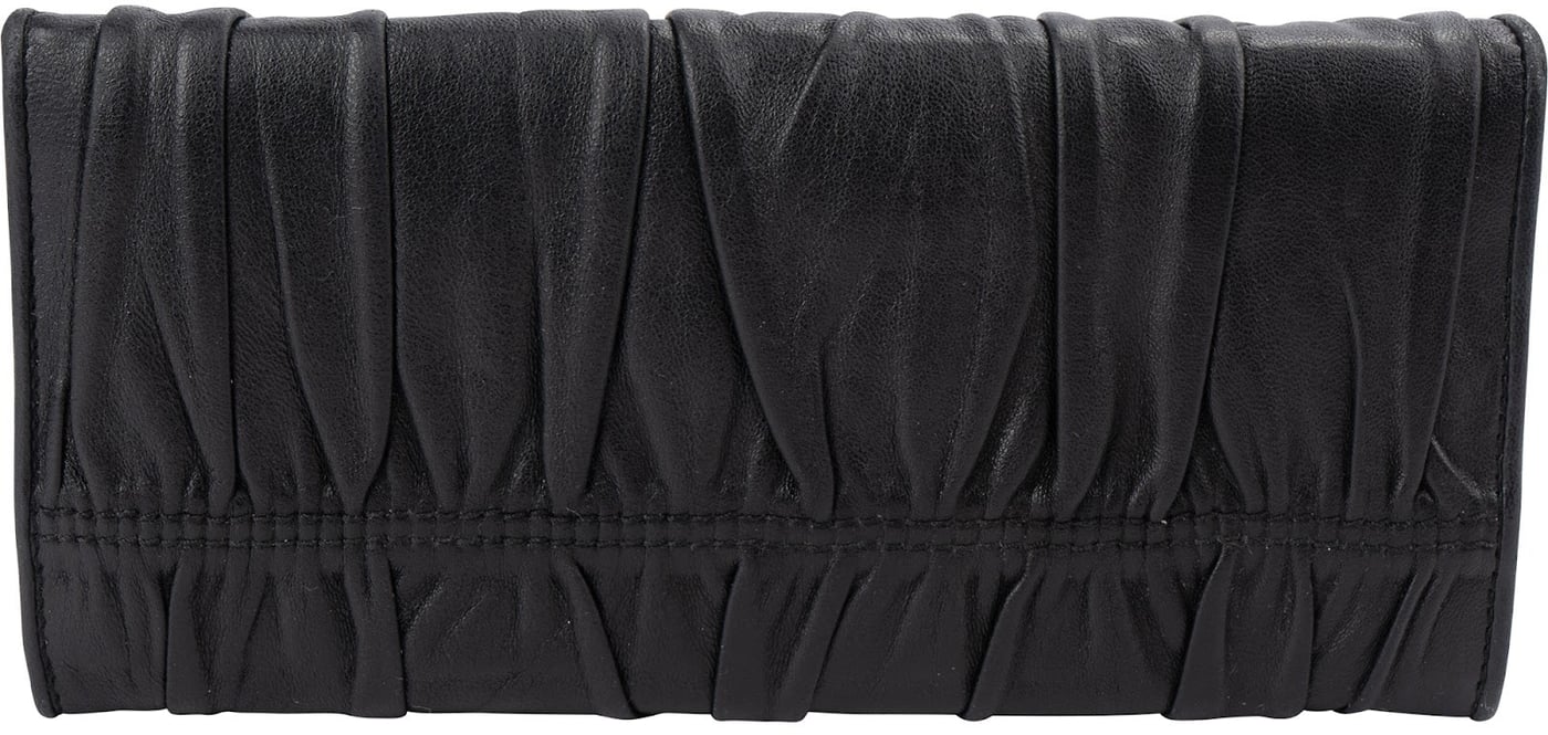 Prada Black Nappa Gaufre Leather Continental Wallet