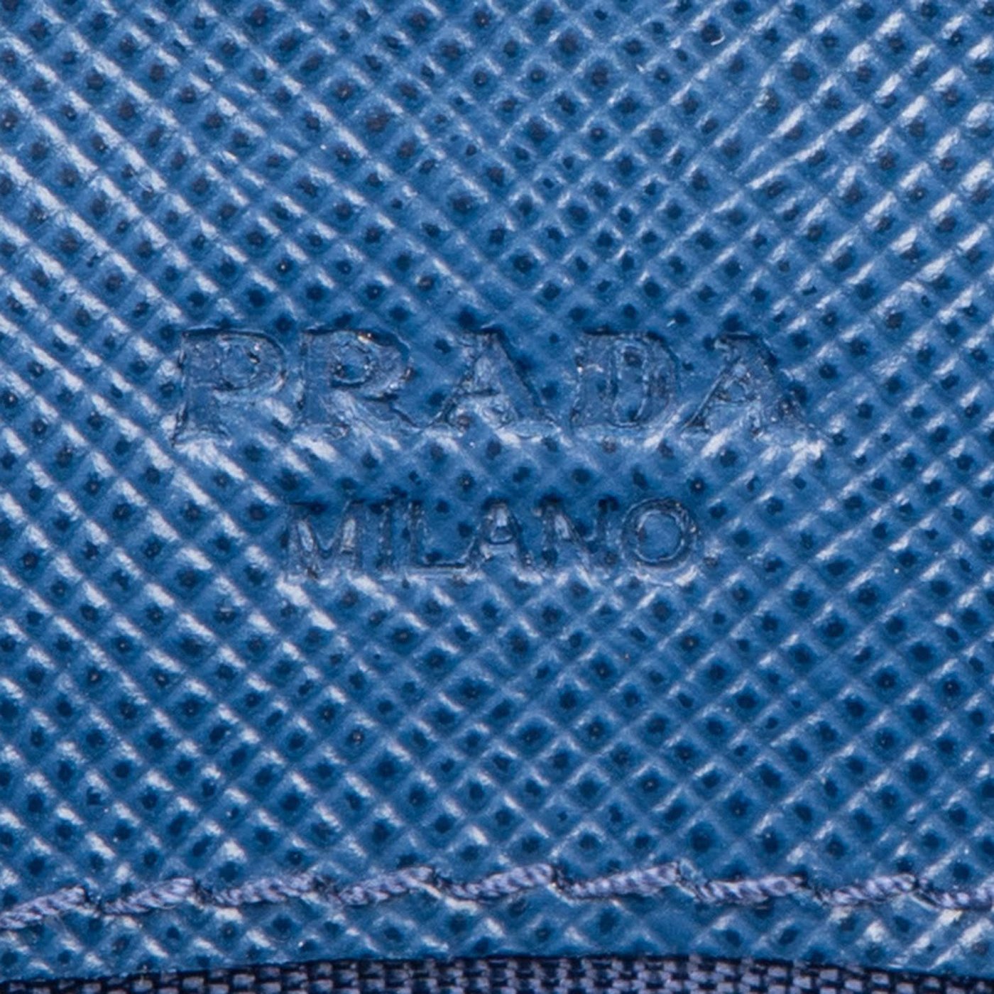 Prada Blue Saffiano Metal Continental Wallet