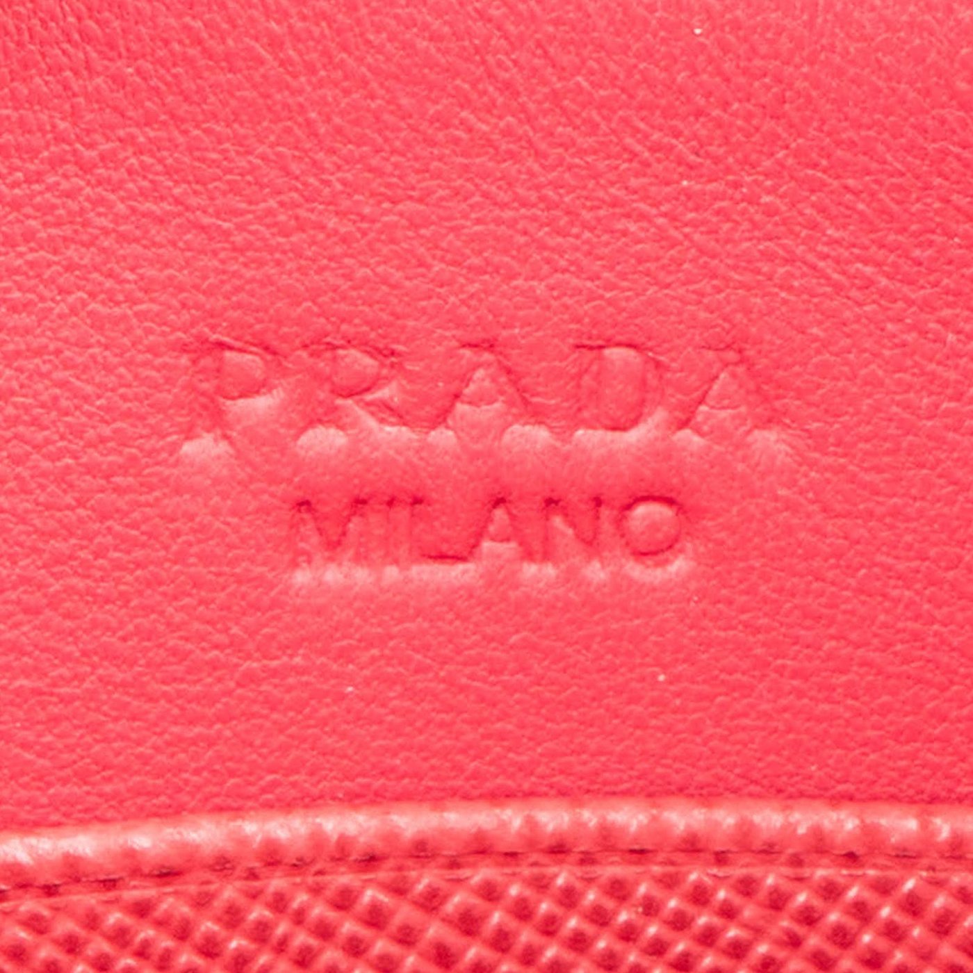 Prada Pink Saffiano Leather Small Pochette Wristlet Clutch