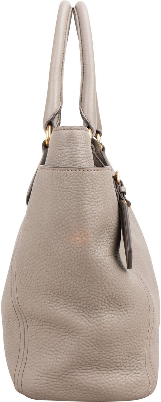 Prada Grey Vitello Daino Tote Handbag