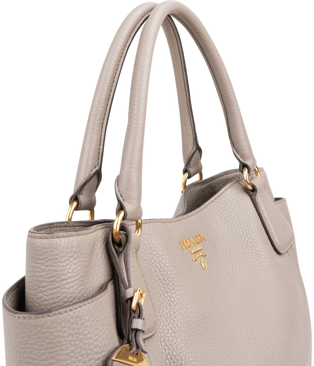 Prada Grey Vitello Daino Tote Handbag