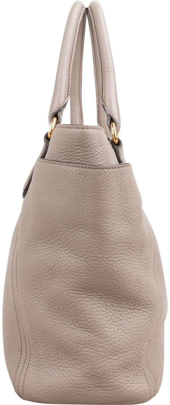 Prada Grey Vitello Daino Tote Handbag