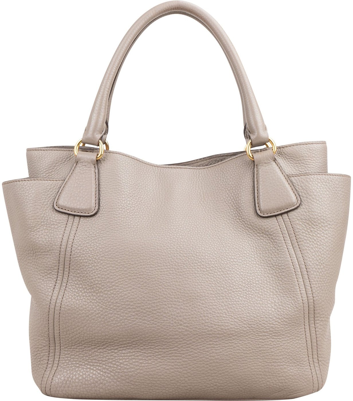 Prada Grey Vitello Daino Tote Handbag