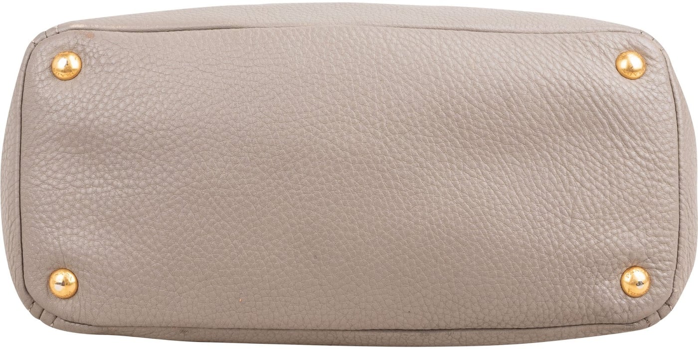 Prada Grey Vitello Daino Tote Handbag