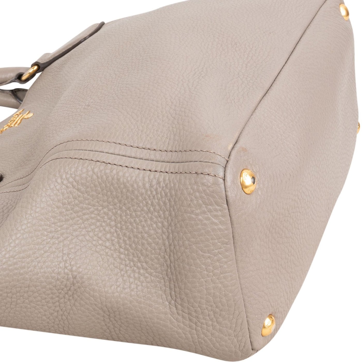 Prada Grey Vitello Daino Tote Handbag