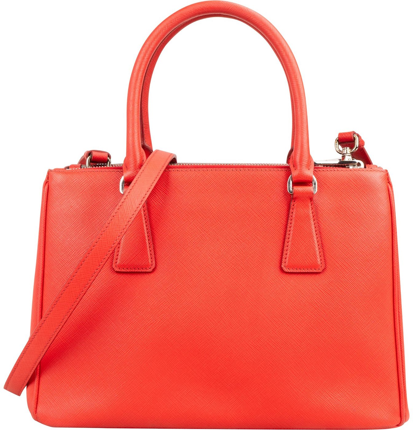 Prada Red Saffiano Leather Galleria Tote Handbag