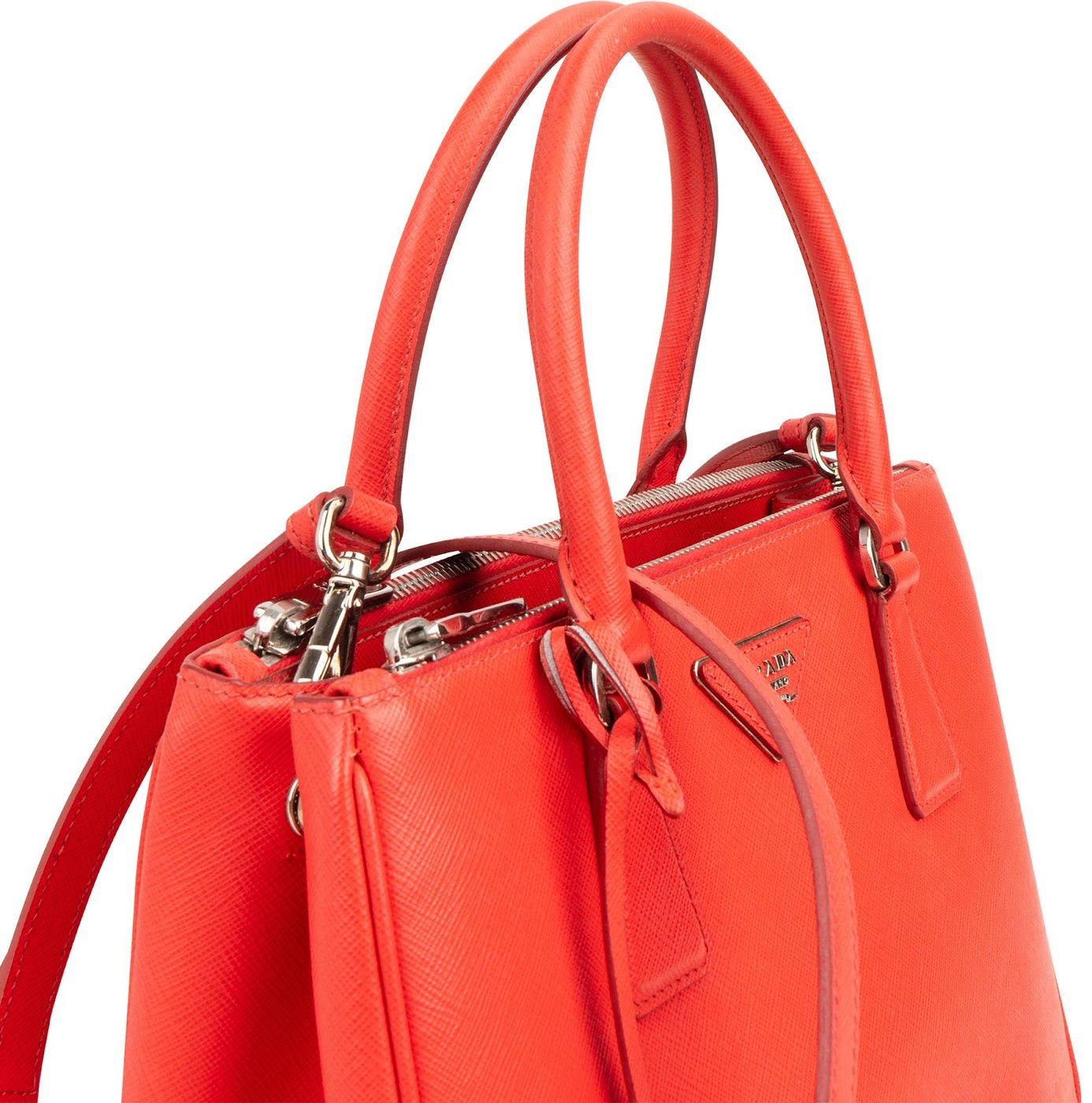 Prada Red Saffiano Leather Galleria Tote Handbag