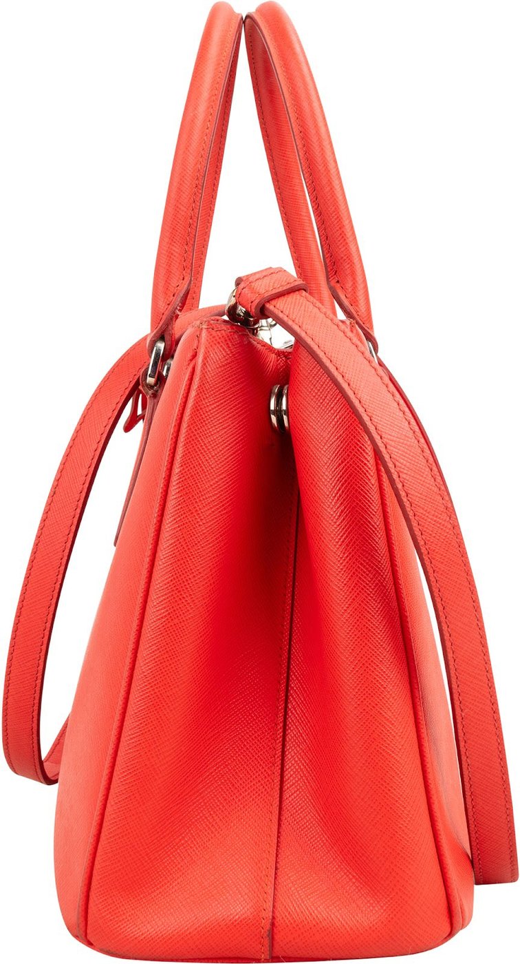Prada Red Saffiano Leather Galleria Tote Handbag