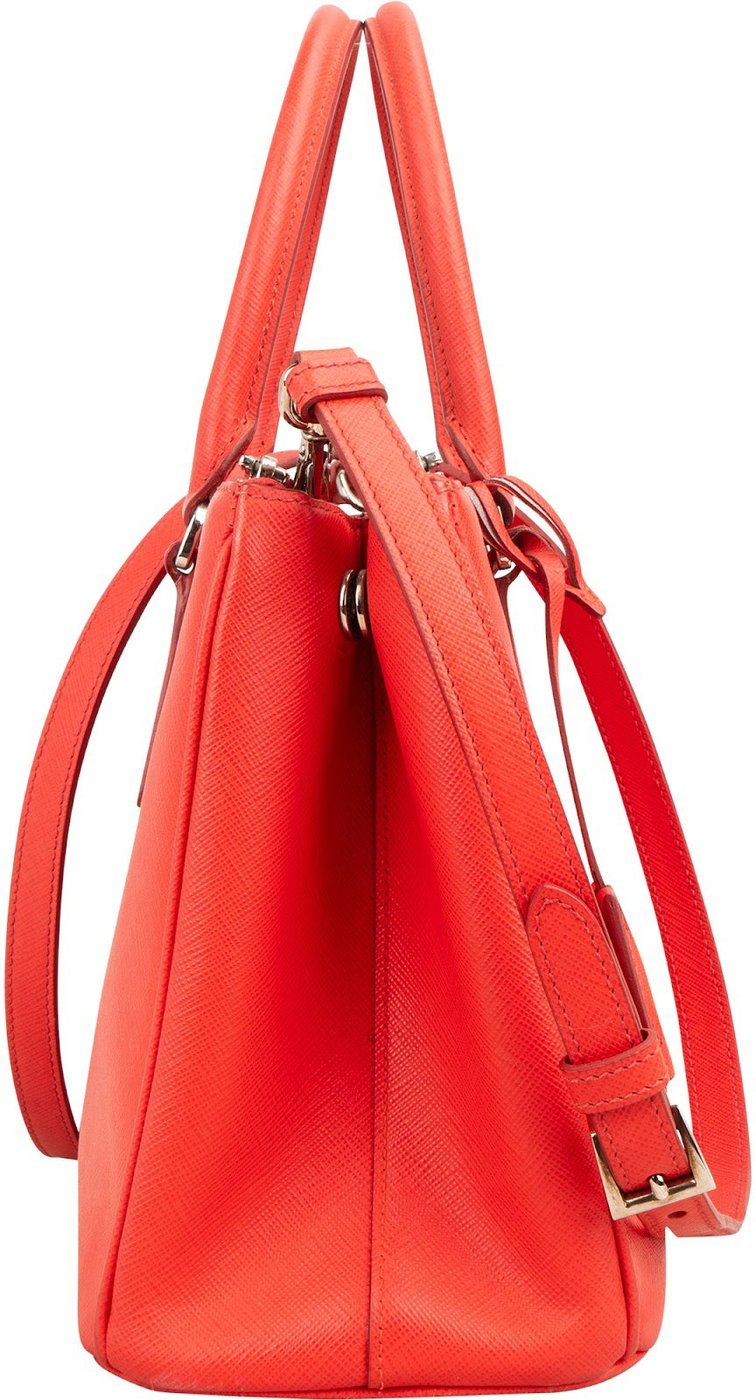 Prada Red Saffiano Leather Galleria Tote Handbag