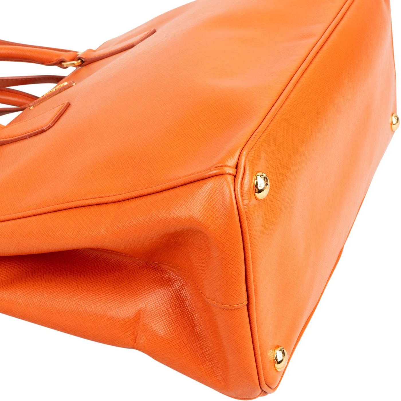 Prada Orange Saffiano Leather Galleria Tote Handbag