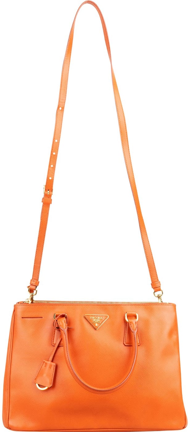 Prada Orange Saffiano Leather Galleria Tote Handbag