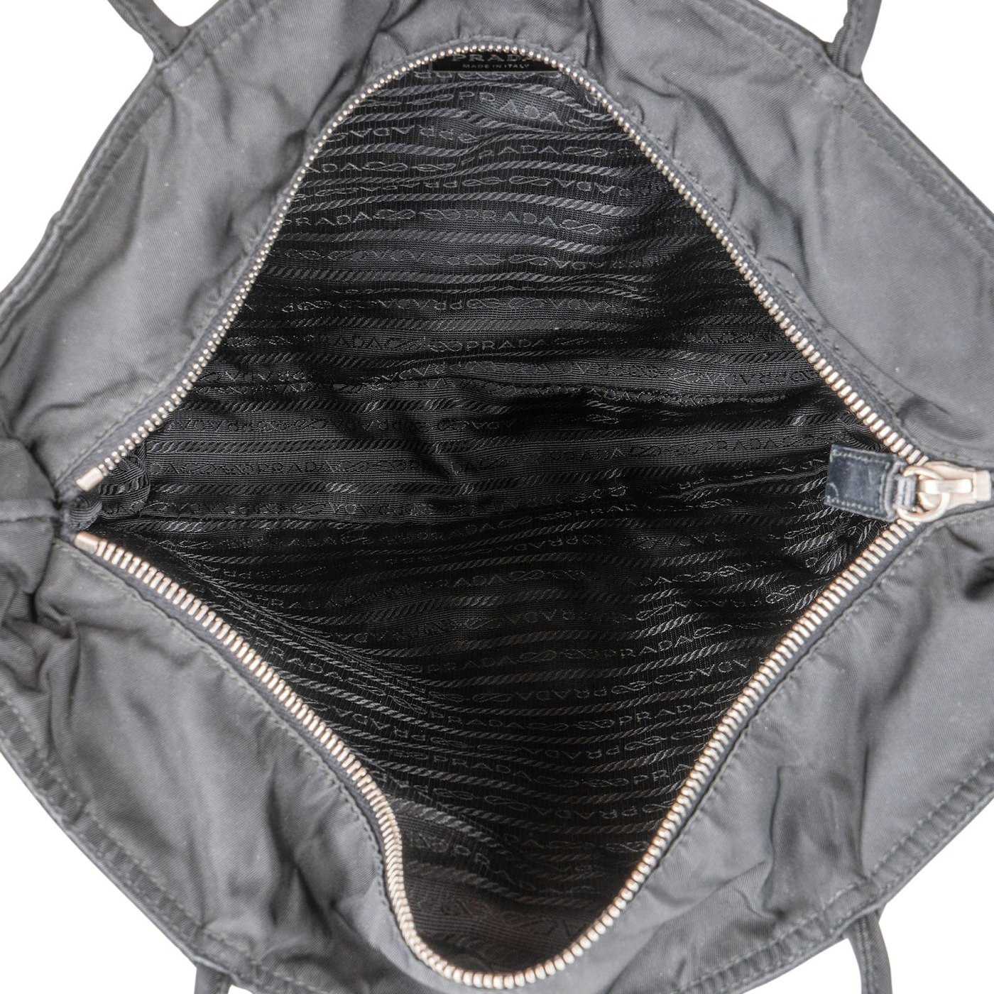 Prada Tessuto Leather Triangle Tote Shoulder Bag