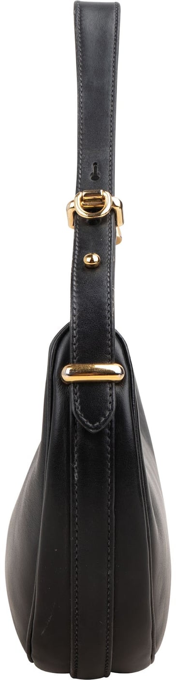 Prada Black Leather Triangle Arqué Shoulder Bag