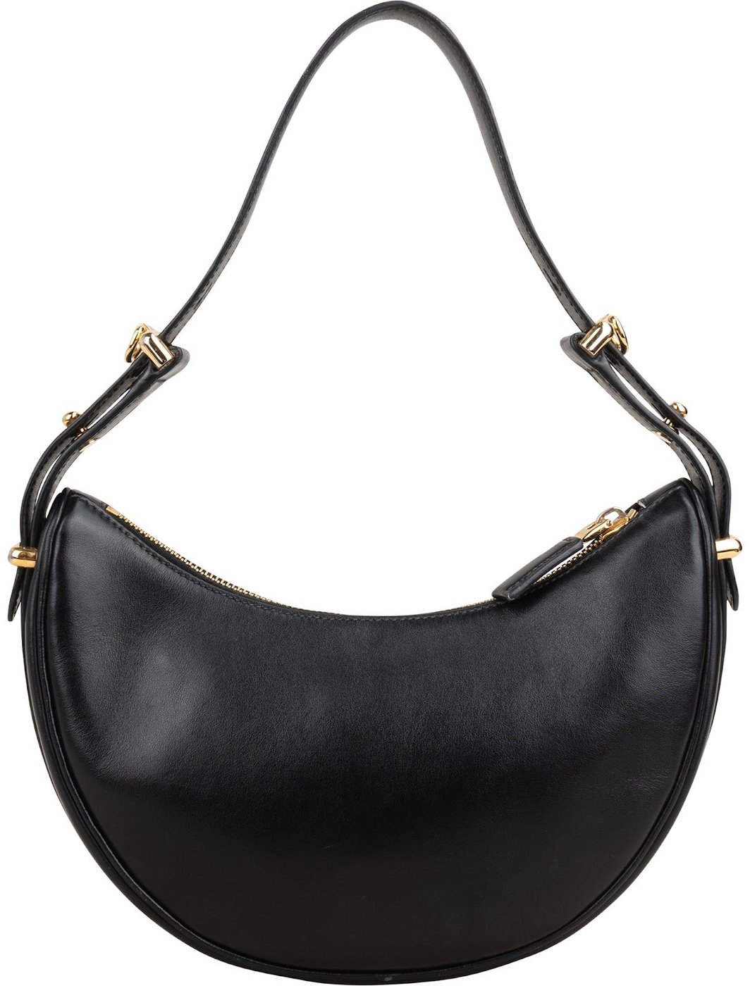 Prada Black Leather Triangle Arqué Shoulder Bag