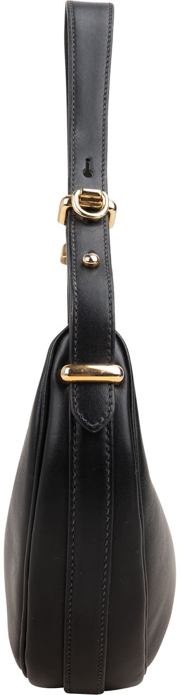 Prada Black Leather Triangle Arqué Shoulder Bag