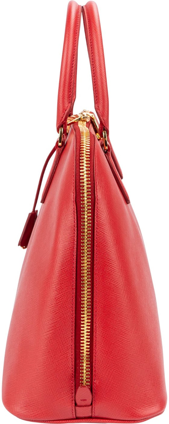 Prada Red Saffiano Leather Large Promenade Handbag