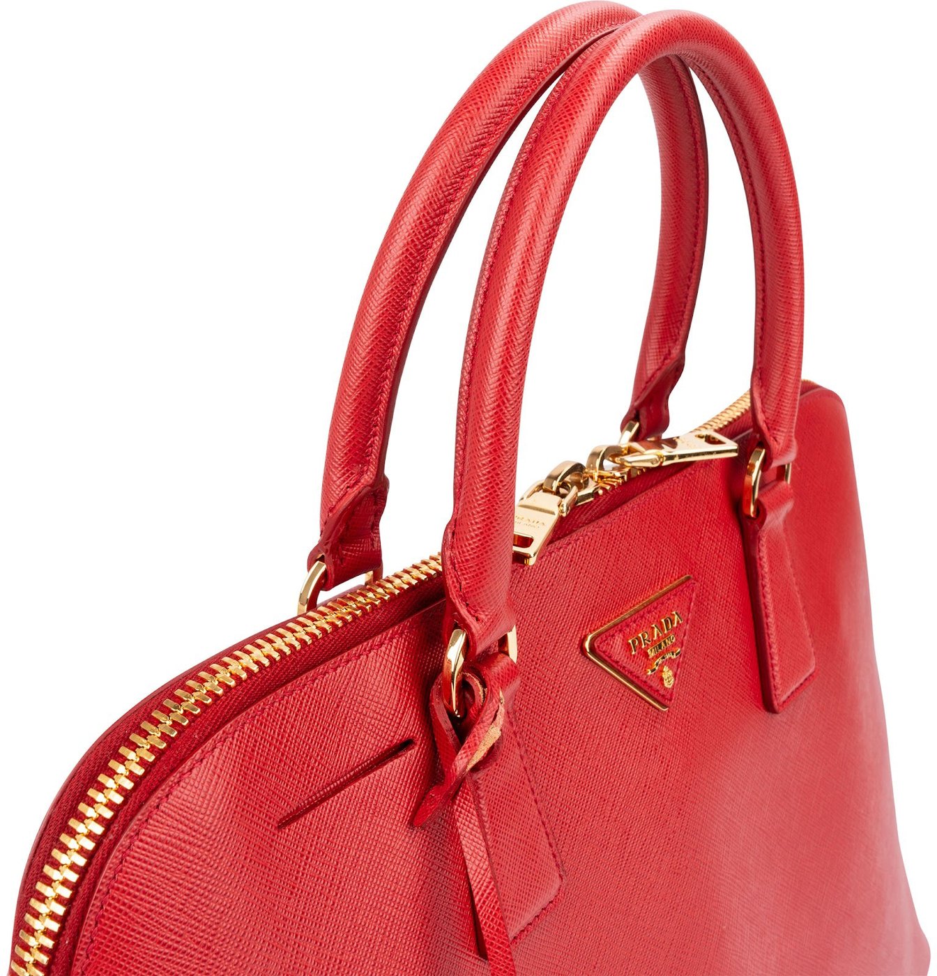 Prada Red Saffiano Leather Large Promenade Handbag