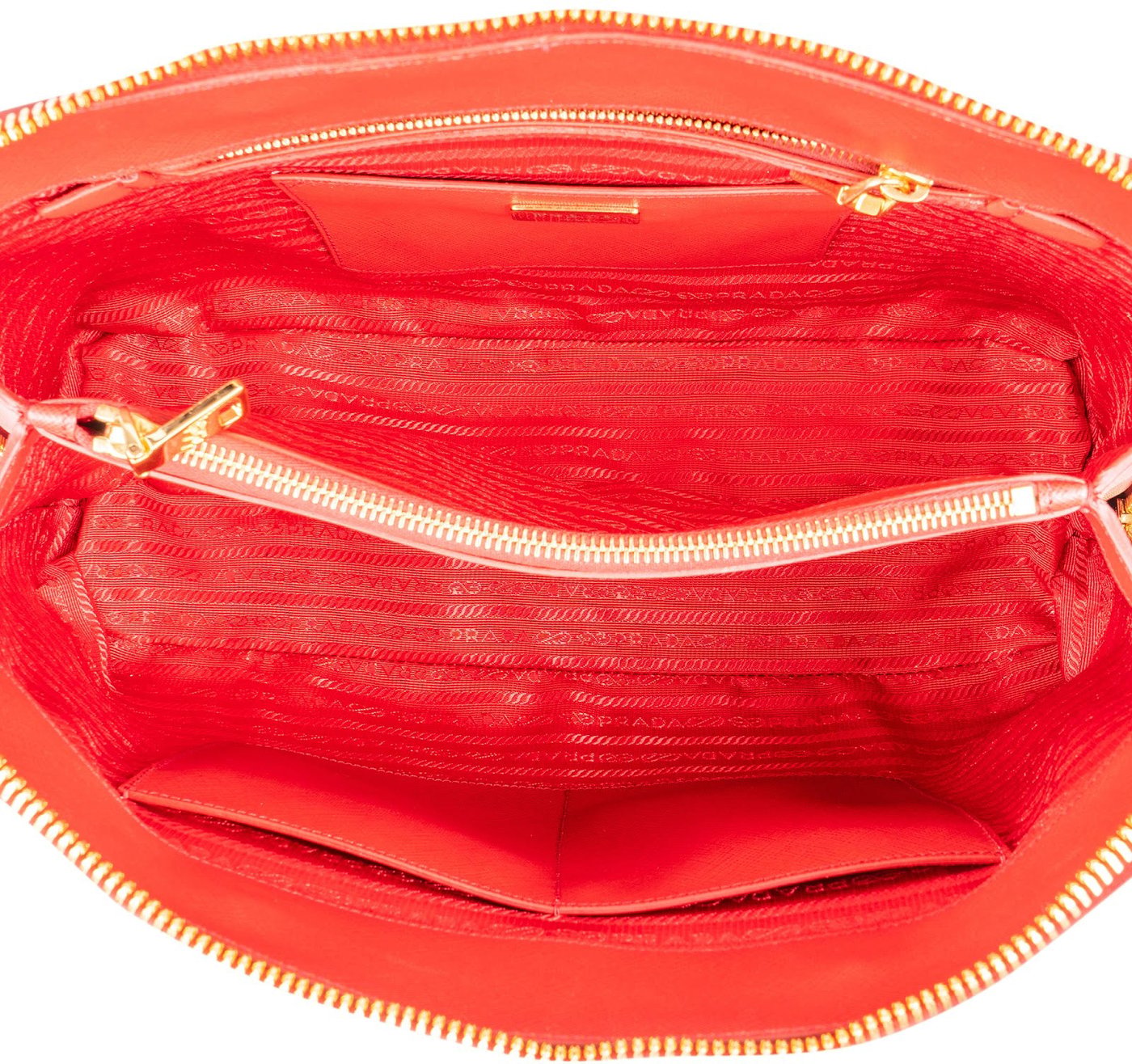 Prada Red Saffiano Leather Large Promenade Handbag