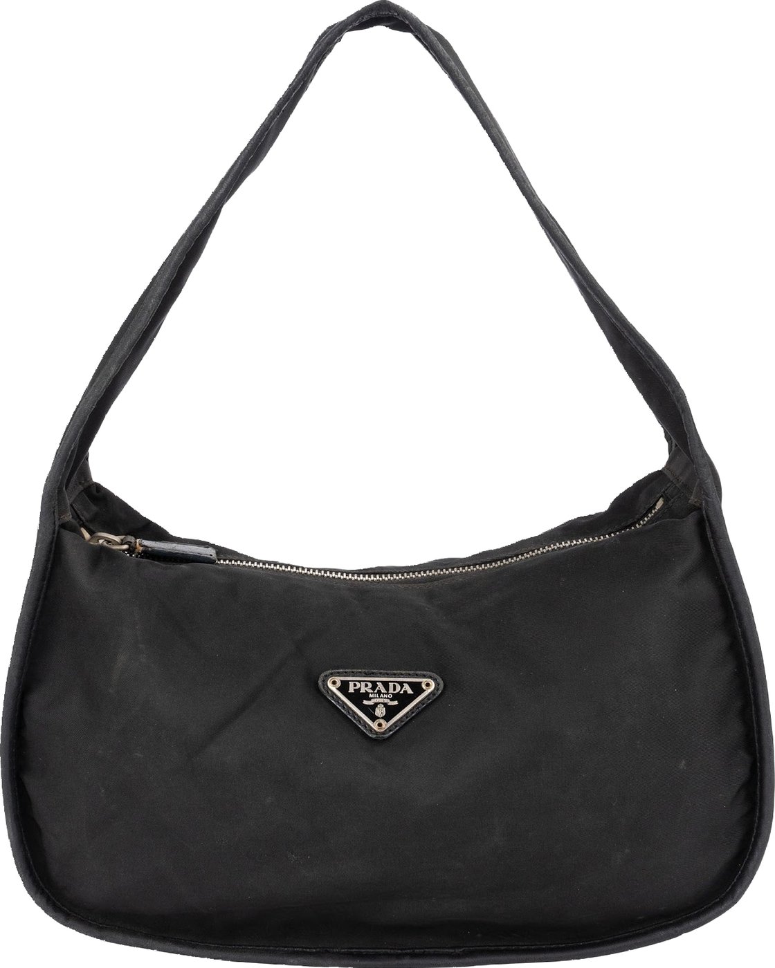 Prada Black Tessuto Nylon Triangle Shoulder Bag