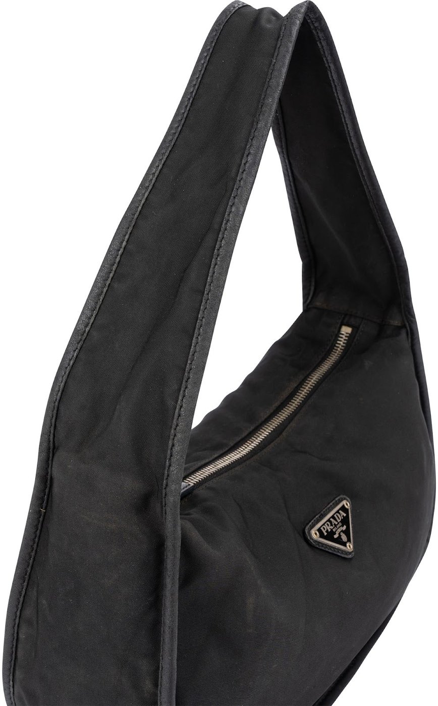 Prada Black Tessuto Nylon Triangle Shoulder Bag