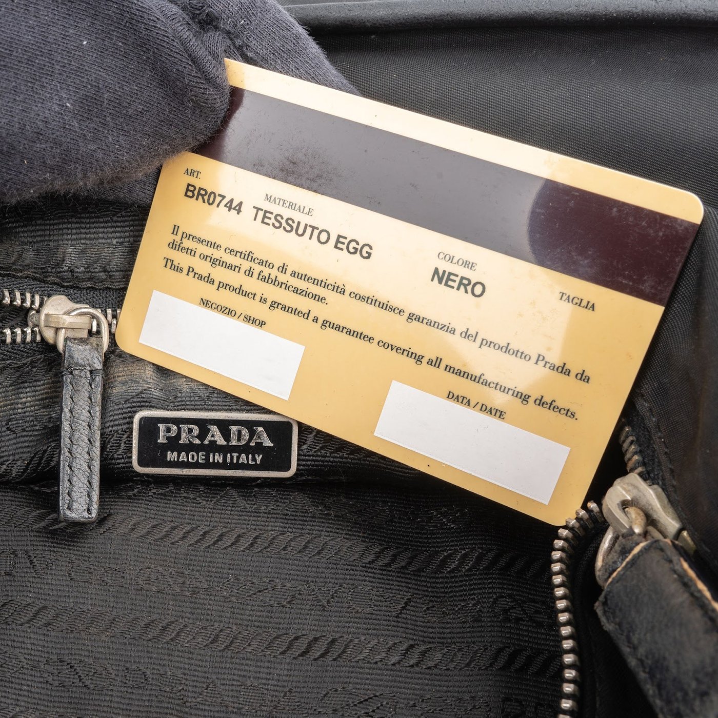 Prada Black Tessuto Nylon Triangle Shoulder Bag