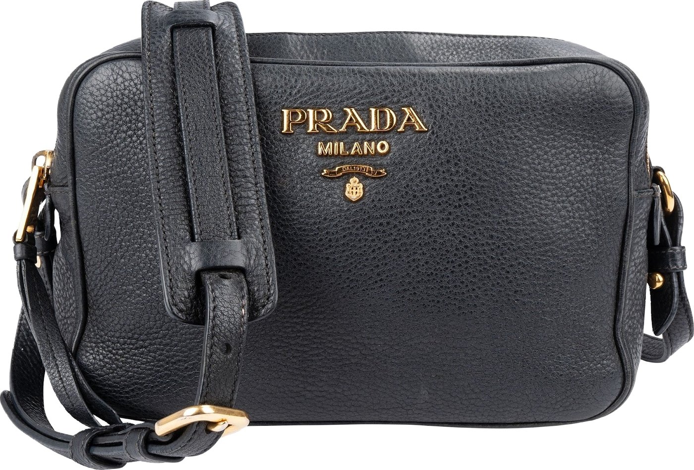 Prada Blue Vitello Daino Leather Camera Crossbody Bag