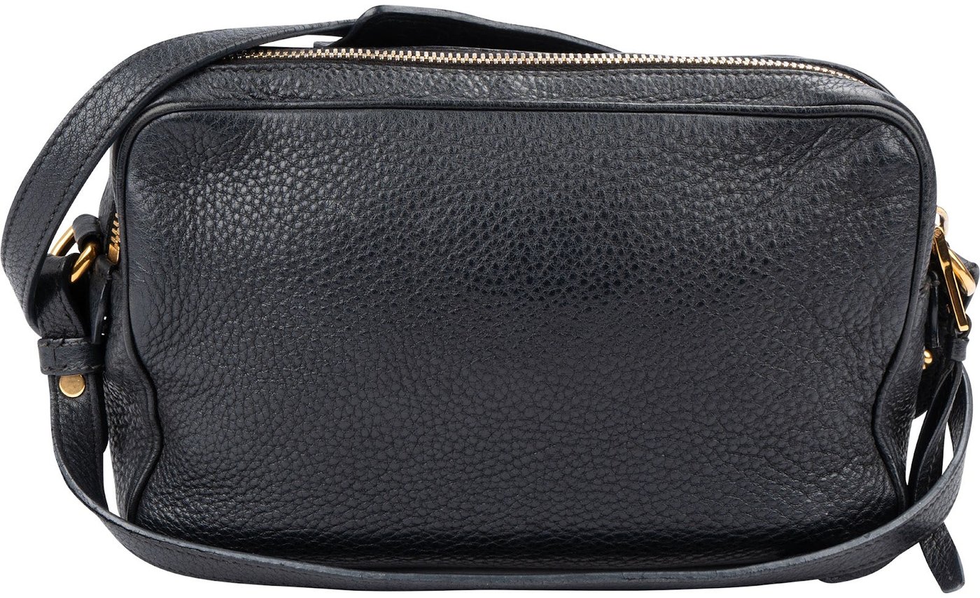 Prada Blue Vitello Daino Leather Camera Crossbody Bag