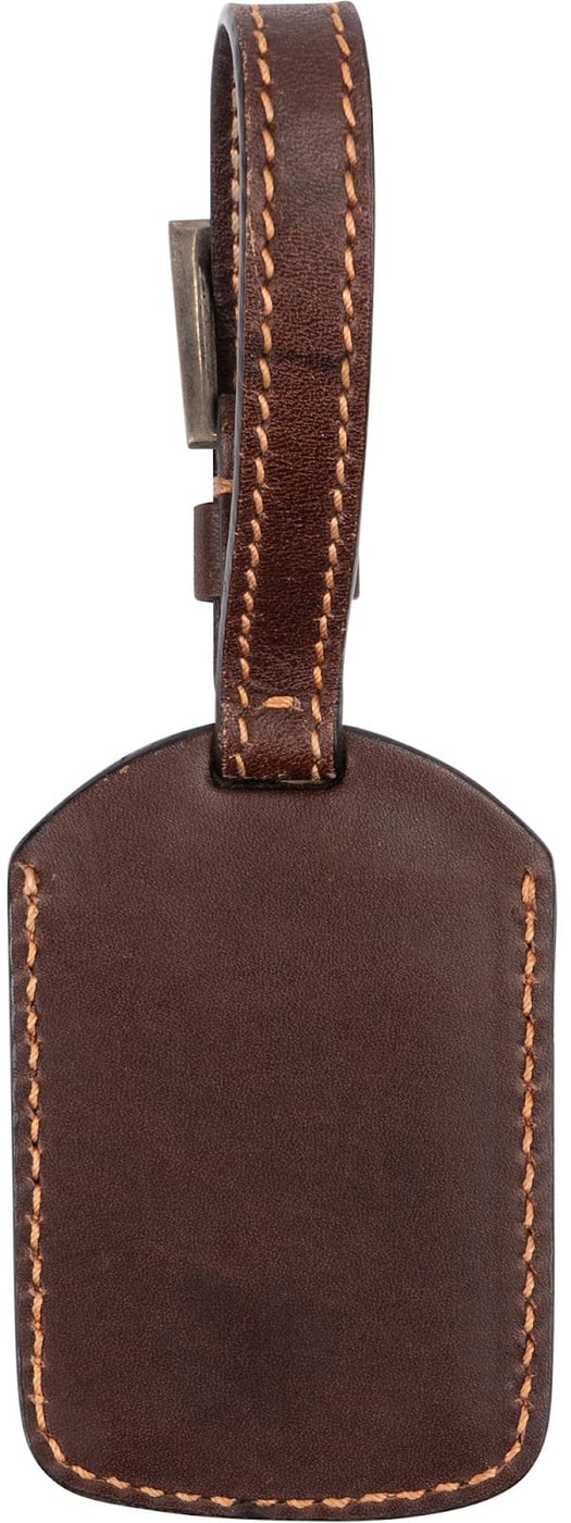 Prada Dark Brown Leather Small Luggage Tag Bag Charm
