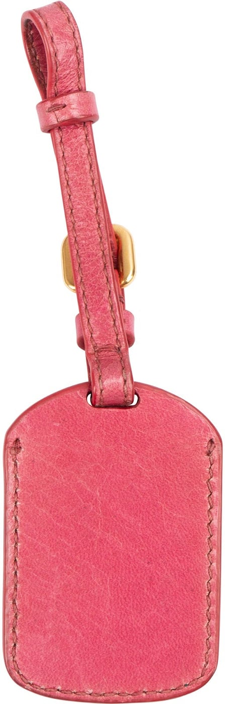 Prada Pink Leather Small Luggage Tag Bag Charm
