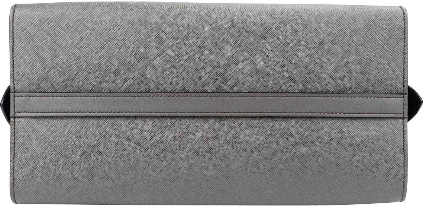 Prada Bicolor Saffiano Leather Esplanade Tote Handbag