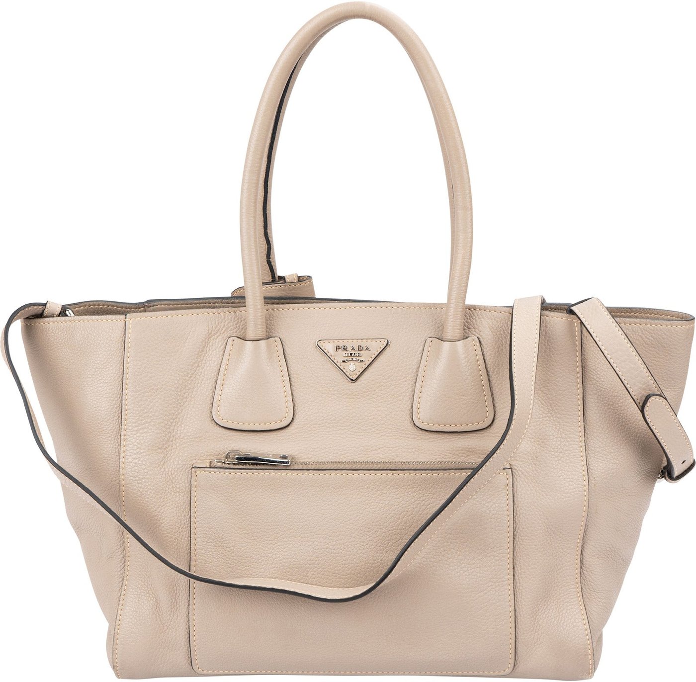 Prada Vitello Daino Leather Tote Luggage Handbag