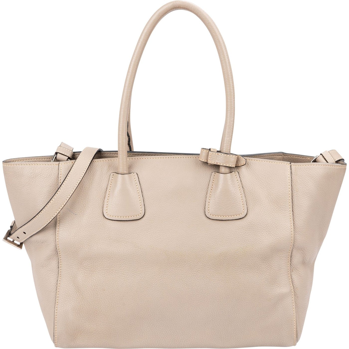 Prada Vitello Daino Leather Tote Luggage Handbag