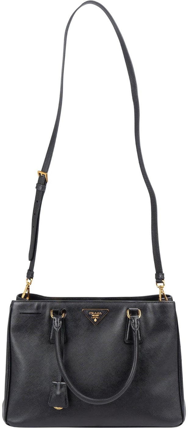 Prada Black Saffiano Leather Galleria Handbag
