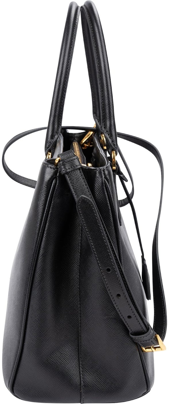 Prada Black Saffiano Leather Galleria Handbag