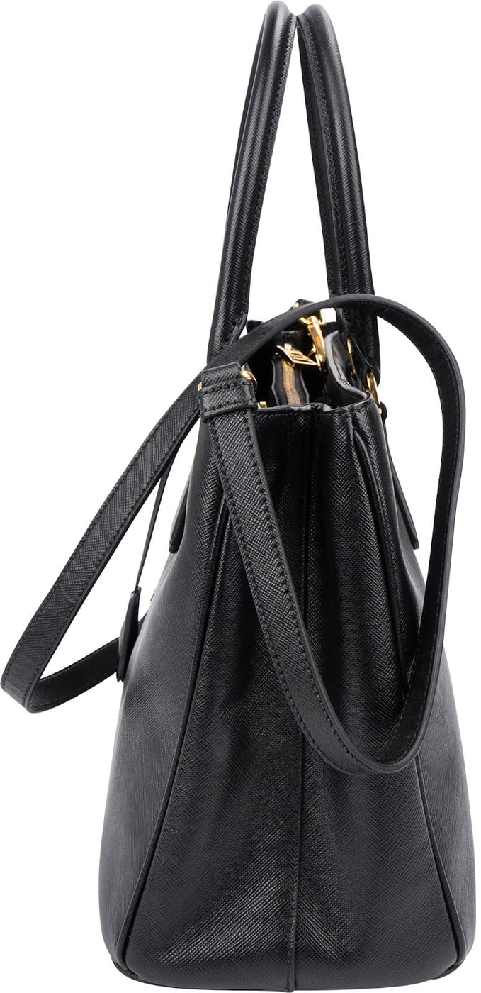 Prada Black Saffiano Leather Galleria Handbag