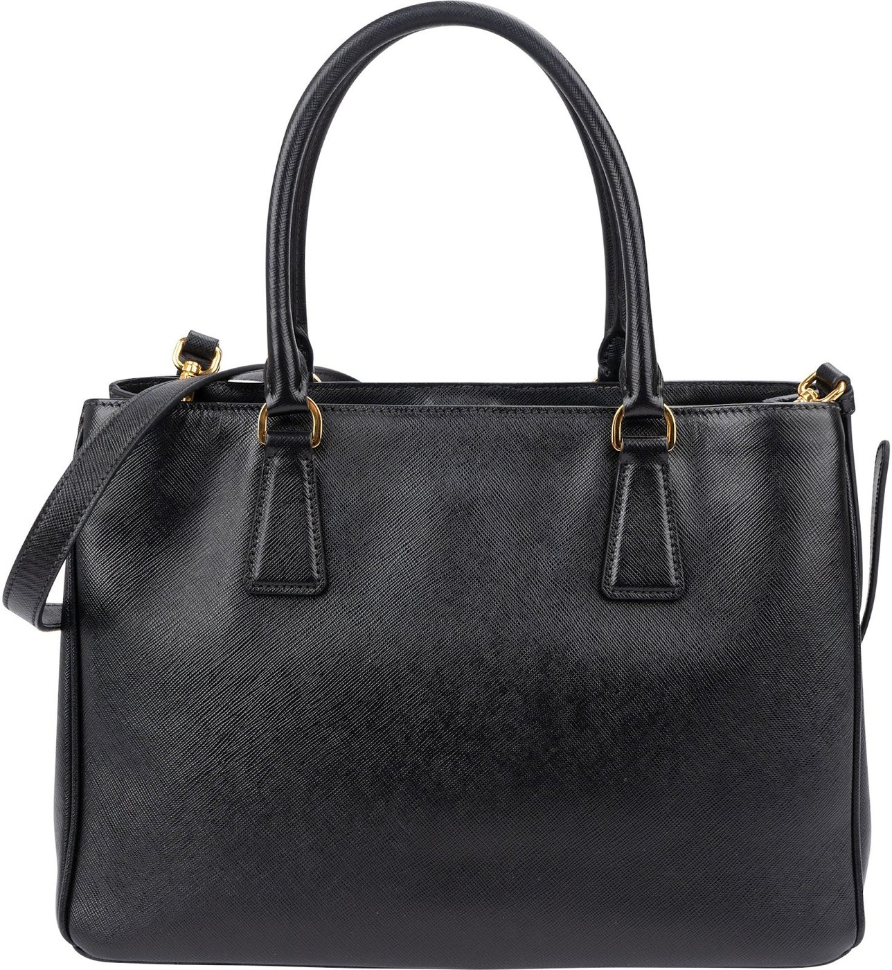 Prada Black Saffiano Leather Galleria Handbag